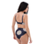 Cream Circle African Print High-Waisted Two Piece Swimwear for Women