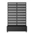 Set of Two Black Striped Galvanized Metal Rectangular Planter Box