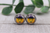 Jack-O-Lantern & Cat || Glass Stud Earrings || Hypoallergenic