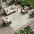 10' X 14' Ivory And Beige Floral Medallion Washable Indoor Outdoor Area Rug