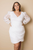 Surplice Neckline Floral Puff Sleeves Plus Size Dress