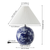 20" Blue And White Globe Table Lamp With Cone Shade