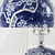 20" Blue And White Globe Table Lamp With Cone Shade
