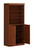 72" Coffee Solid Wood Adjustable Six Tier Library Bookcase with Two Doors