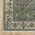 3' X 5' Blue Green And Beige Floral Area Rug With Fringe