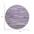 8' Purple Ivory And Gray Striped Washable Round Rug With UV Protection
