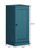 17" Teal Blue Solid Wood Free Standing Single Door Linen Cabinet