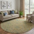 8' Orange Blue And Green Oriental Washable Round Rug With UV Protection