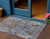 3' X 5' Gray Gold And Navy Blue Floral Washable Indoor Outdoor Area Rug