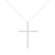 Sterling Silver 3 Carat Total Diamond Weight Diamond Cross Pendant Necklace 