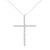 Sterling Silver 3 Carat Total Diamond Weight Diamond Cross Pendant Necklace 