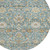 8' Teal Blue And Brown Round Floral Medallion Washable Indoor Outdoor Area Rug