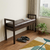 43" Brown Solid Wood Storage Bench With Cabinet
