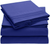 Dark Blue 200 Embroidery Soft Sheet Set Wrinkle Resistant