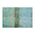 3' X 5' Teal Gold And Olive Green Abstract Washable Area Rug With UV Protection