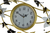39" Gold And White Metal Silent Analog Butterfly Novelty Wall Clock