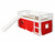 White Wooden Red Tent Low Loft Bed with Slide