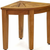 18" X 16" Brown Teak Corner Rectangular Shower Bench