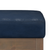27" Blue and Brown Leather Footstool
