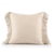 20" Blue And Ivory Striped Cotton Blend Throw Pillow Cover with Fringe Embroidery And Texture