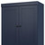 32" Navy Blue Solid Wood Free Standing Four Door Linen Cabinet