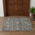 3' X 5' Graphite Ivory And Gold Floral Medallion Distressed Washable Area Rug With UV Protection