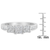 10K White Gold 1/2 Cttw Brilliant & Baguette Cut Diamond 3 Stone Design with 3 Square Clusters Engagement Ring (H-I Color, SI2-I1 Clarity)