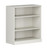 36" Off White Solid Wood Adjustable Three Tier Library Bookcase