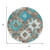 8' Teal Blue Brown And Ivory Round Aztec Washable Indoor Outdoor Area Rug