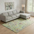 9' X 12' Artichoke Green Blue And Pink Paisley Washable Area Rug With UV Protection
