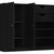65" Black Solid Wood Two Drawer Sideboard With Four Doors