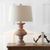 27" Brown Urn Bedside Lamp With Drum Shade