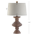 27" Brown Urn Bedside Lamp With Drum Shade