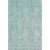 10' X 14' Aqua Teal And Ivory Damask Washable Area Rug With UV Protection