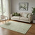 5' X 8' Artichoke Green And Ivory Abstract Geometric Washable Area Rug With UV Protection