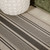 8' Black And Beige Striped Indoor Outdoor Runner Rug