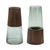Tapered Glass Vase with Wood Accent 