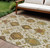 10' X 14' Ivory Brown And Gold Ikat Washable Indoor Outdoor Area Rug