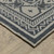 8' Blue And Gray Medallion Runner Rug