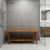 18" X 48" Brown Teak Rectangular Shower Bench With Shelf