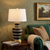29" Gold Urn Table Lamp With Drum Shade
