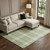 8' X 10' Artichoke Green And Ivory Plaid Washable Area Rug With UV Protection