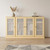 65" Yellow Solid Wood Sideboard With Four Glass Doors