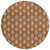 8' Orange And Taupe Round Floral Washable Indoor Outdoor Area Rug