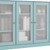 65" Aqua Solid Wood Enclosed Storage TV Stand