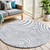5' Light Blue And Ivory Round Abstract Indoor Outdoor Area Rug