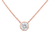 AGS Certified 10 Karat White Gold 1/3 Carat Total Weight Bezel Set Round Diamond Solitaire 16-18" Adjustable Pendant Necklace 