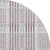 8' Lavender Gray And Ivory Plaid Washable Round Rug With UV Protection