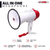 Megaphone 30W Bull Horn PA Speaker w 800 Yards Range Loud Siren Voice Amp