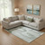 9' X 12' Mint Green Gray And Ivory Geometric Washable Area Rug With UV Protection